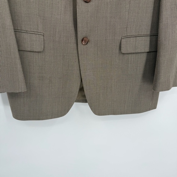 Lauren Ralph Lauren Sport Coat size 42L Jacket Blazer 2 Button tan micro-plaid - Picture 3 of 13